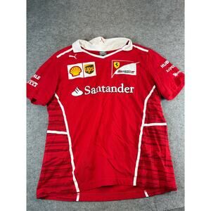 Puma Scuderia Ferrari F1 Racing Polo Shirt Mens XL Red White Santander Pirelli